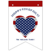 Gelukkige 4th van Juli Sterren en Strepen Hart Vlaggetjes (Derde vlag)