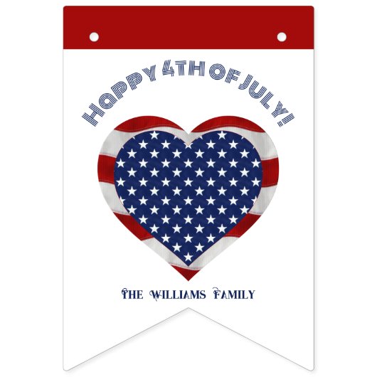 Gelukkige 4th van Juli Sterren en Strepen Hart Vlaggetjes (Derde vlag)