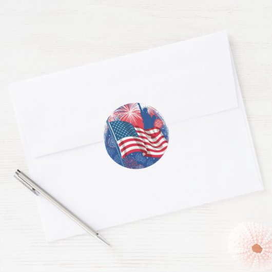 Gelukkige 4th van Juli Sticker (Envelop)