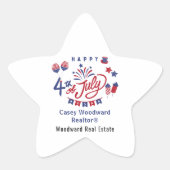 Gelukkige 4th van Juli Vastgoed Marketing Patrioti Ster Sticker (Voorkant)