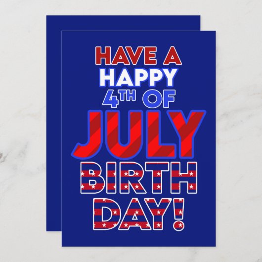 Gelukkige 4th van Juli Verjaardag Vet Patriottisch (Voorkant / Achterkant)