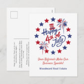 Gelukkige 4th van Juli Verwijzing Vastgoed Marketi Feestdagenkaart (Voorkant / Achterkant)