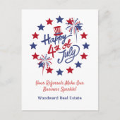 Gelukkige 4th van Juli Verwijzing Vastgoed Marketi Feestdagenkaart (Voorkant)