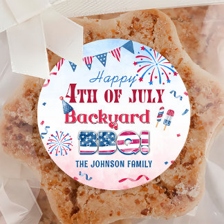 Gelukkige 4th van Juli Vuurwerk BBQ Feest Sticker