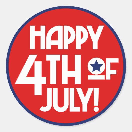 Gelukkige 4th van Juli word art party sticker (Voorkant)