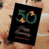 Gelukkige 50e bruiloft Jubileum vlinder Kaart