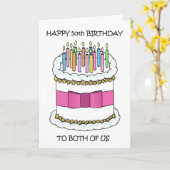 Gelukkige 50e gezamenlijke dezelfde dag verjaardag kaart (Gele Bloem)