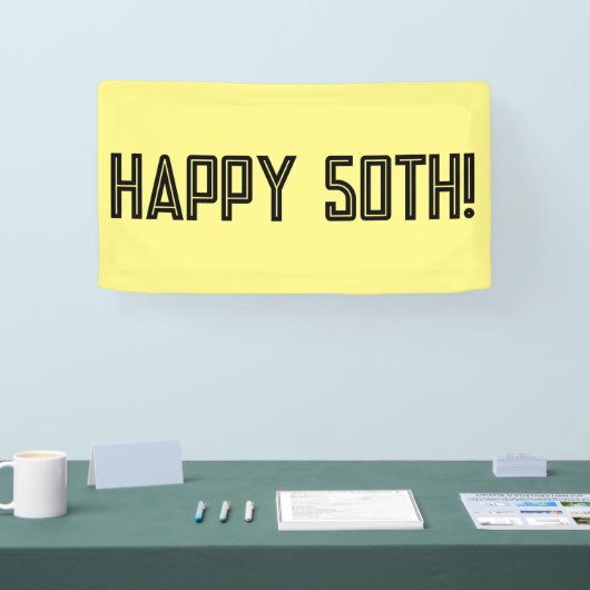 GELUKKIGE 50E VERJAARDAG BANNER (Beurs)
