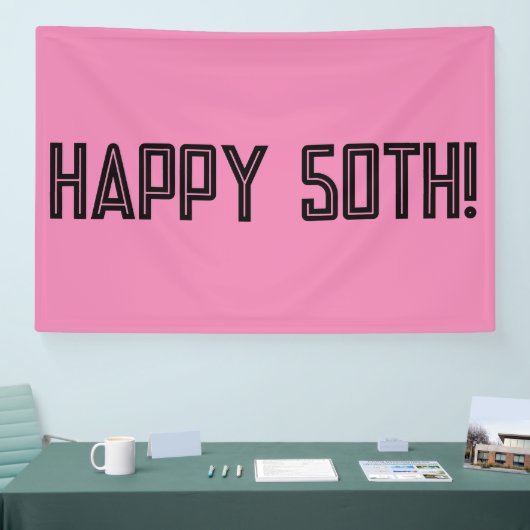 GELUKKIGE 50E VERJAARDAG BANNER (Beurs)