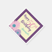 Gelukkige 50e verjaardag Bloemen Servet (Hoek)