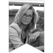 Gelukkige 50e verjaardag Foto Black Glitter Vlaggetjes (Eerste vlag)