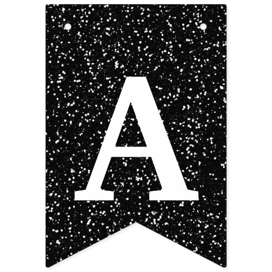 Gelukkige 50e verjaardag Foto Black Glitter Vlaggetjes (Derde vlag)