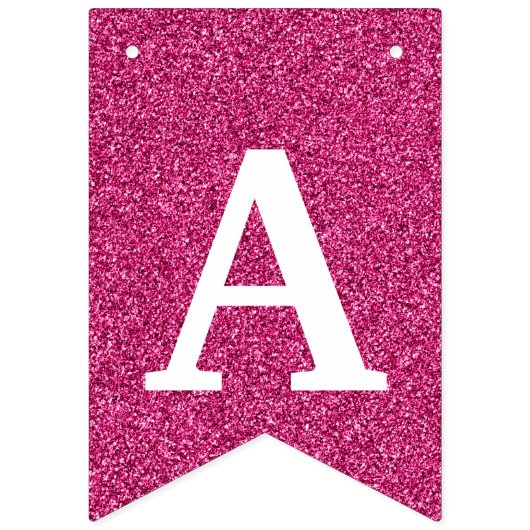 Gelukkige 50e verjaardag Foto Hot Pink Glitter Vlaggetjes (Derde vlag)