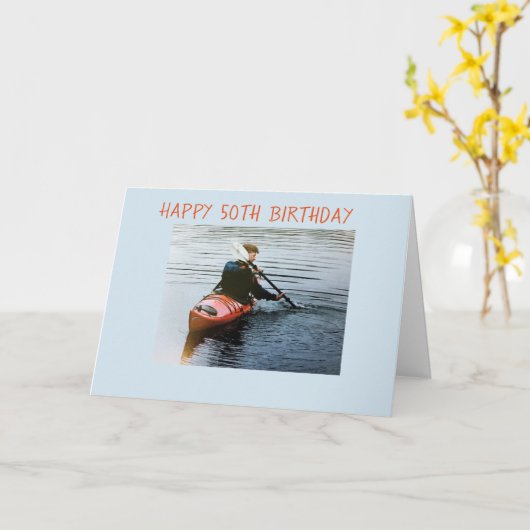 GELUKKIGE "50e" VERJAARDAG & GENIET VAN UW DAG Kaart (Gele Bloem)