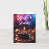 Gelukkige 50e verjaardag kleurrijke chocolade taar kaart (Voorkant)