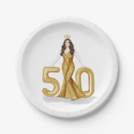 Gelukkige 50e verjaardag papieren bordje