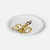 Gelukkige 50e verjaardag papieren bordje (Gekanteld)