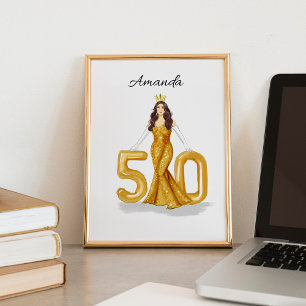 Gelukkige 50e verjaardag poster