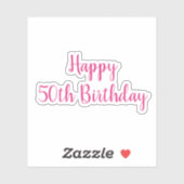 Gelukkige 50e verjaardag roze kleurrijke Fabulous  Sticker (Vel)