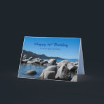 Gelukkige 50e verjaardag Son Mountain Lake Foto Kaart<br><div class="desc">Een vrolijk 50 jarig wenskaart voor een speciaal zoontje met een foto van Sand Harbor bij Lake Tahoe in de zomer met een rotsband,  helderblauw water en verre bergen. U kunt de tekst en de binnenkleur aanpassen aan uw behoeften.</div>