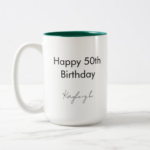 Gelukkige 50e verjaardag Vijftig jaar oud feest aa Tweekleurige Koffiemok