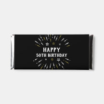 Gelukkige 50e verjaardag Vuurwerk Zwart Wit Goud