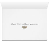 Gelukkige 50ste huwelijksdag met gouden harten (Binenzijde Horizontaal (Onderkant))