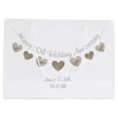 Gelukkige 50ste huwelijksdag met gouden harten groot cadeauzakje (Achterkant)