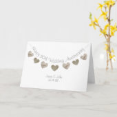 Gelukkige 50ste huwelijksdag met gouden harten kaart (Gele Bloem)