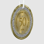 Gelukkige 50ste huwelijksverjaardag diamanten en g ornament (voorkant)