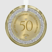 Gelukkige 50ste huwelijksverjaardag diamanten en g ornament (achterkant)
