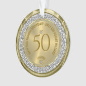 Gelukkige 50ste huwelijksverjaardag diamanten en g ornament (voorkant)