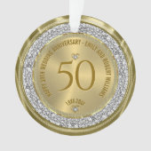 Gelukkige 50ste huwelijksverjaardag diamanten en g ornament (voorkant)