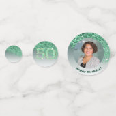 Gelukkige 50ste verjaardag Chic Falling Green Glit Confetti (Voorkanten)