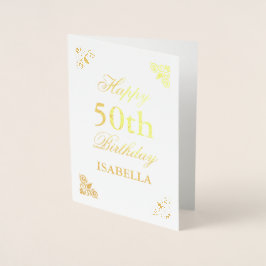 Gelukkige 50ste verjaardag Elegant Folie Kaarten