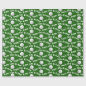 Gelukkige 50ste Verjaardag golfballen Cadeaupapier (Vlak)