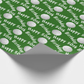 Gelukkige 50ste Verjaardag golfballen Cadeaupapier (Hoek)