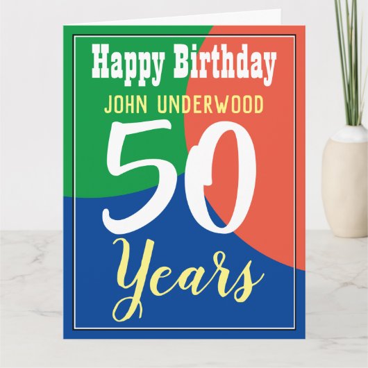 Gelukkige 50ste verjaardag Kaart (Voorkant)