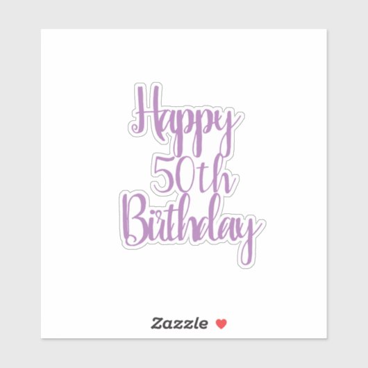 Gelukkige 50ste Verjaardag Lavendel Fabulous Elega Sticker (Vel)