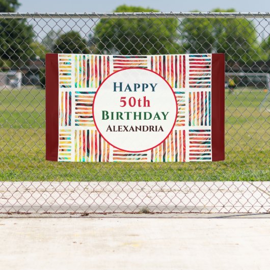 Gelukkige 50ste Verjaardag Moderne Partij Custom Spandoek (Insitu)