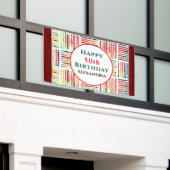 Gelukkige 50ste Verjaardag Moderne Partij Custom Spandoek (Buitenkant Gebouw)