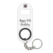 Gelukkige 50ste Verjaardag Rode en Zwarte Rozen | Mini Flessenopener (Achterkant)