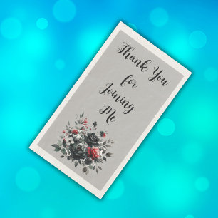 Gelukkige 50ste Verjaardag Rode en Zwarte Rozen   Servet