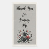 Gelukkige 50ste Verjaardag Rode en Zwarte Rozen | Servet (Voorkant)