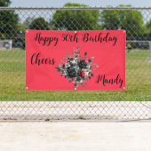 Gelukkige 50ste Verjaardag Rode en Zwarte Rozen | Spandoek (Insitu)