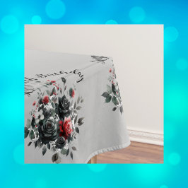 Gelukkige 50ste Verjaardag Rode en Zwarte Rozen | Tafelkleed