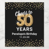 Gelukkige 50ste Verjaardag Wijn Label Wijn Etiket (Enkel label)