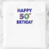 Gelukkige 50ste Verjaardagscadeaus en Verjaardagsk Ronde Sticker (Tas)
