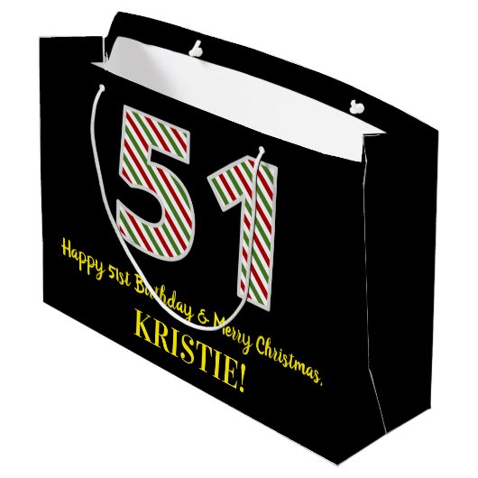 Gelukkige 51ste Verjaardag & Vrolijke Kerstmis, Do Groot Cadeauzakje (Achterkant Gekanteld)