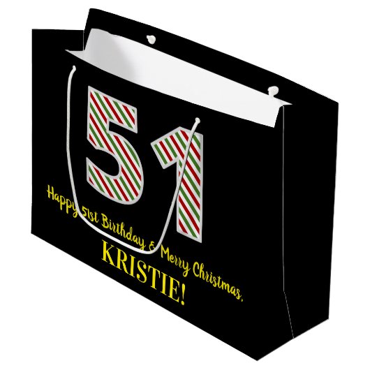 Gelukkige 51ste Verjaardag & Vrolijke Kerstmis, Do Groot Cadeauzakje (Voorkant Gekanteld)